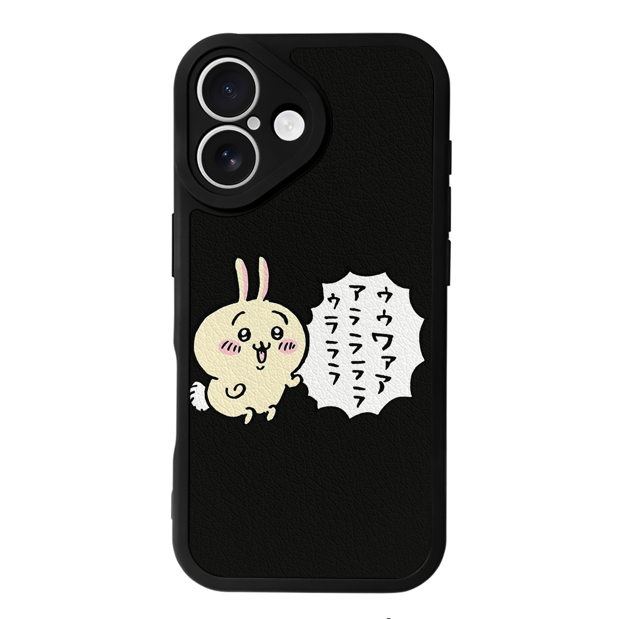 （画像用） ちいかわ うさぎ Chii-kawa usagi 【iPhone 16シリーズ対応】シリコンスマホケース（レザー調） 材質：シリコン